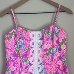 Lilly Pulitzer Lilly Pultizer Shelli Stretch Midi Dress Amethyst Embroidered Pink Size 6 Photo 3