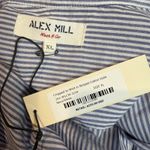 Alex Mill NWT Cropped Jo Shirt Button Down Stripped Cotton Navy Blue White Sz XL Photo 3