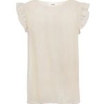 Ba&sh NEW  Fani ruffle-trimmed crepe top size L Cream Photo 0