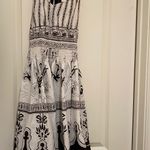 Chic Brown and White Backless Dress Black Size XL Photo 3