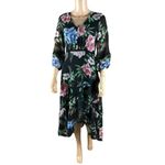 TAYLOR Floral Chiffon Asymmetrical Ruffle Dress Size 4 Black Photo 3