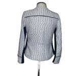 Karl Lagerfeld Paris White Fringe-Trimmed Tweed Zip Up Jacket Size Small Photo 3