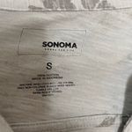 Sonoma  Floral Button Down Shirt Women’s Size S | Gray 100% Cotton Long Sleeve Ca Photo 2