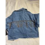 Forever 21 Rhinestone Fringe Cropped Denim Jacket – Photo 2
