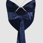 Cider Satin Pearl Cowl Neck Tank Photo 1