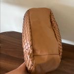 Tan Faux Leather Woven Shoulder Bag | Boho Minimalist Hobo Purse Photo 4