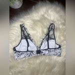 PINK - Victoria's Secret Victoria's Secret PINK Lace black/white floral Bralette sz large Photo 3
