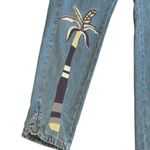 Anthropologie EUC  Pilcro Blue Beach Cottage Tie Waist Embroidered Jeans Size XS Photo 6