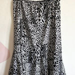 White Zebra Print Midi Skirt,‎ Y2K, Grunge, Boho, Festival, Small, Edgy Photo 0