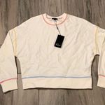 Rails Alice cream rainbow stitch crew sweater Photo 1