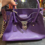 Michael Kors Purple Satchel with Silver Hardware Photo 0