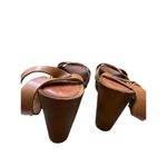 Mariella Made in Italy women’s brown leather block heels sandal shoes size 9.5 S Photo 3