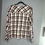 Sanctuary  Cori Smocked‎ Sleeve Blouse beige black red plaid wrap Vneck size S Photo 6