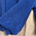 Free People High Hopes Blue Black Chunky Knit Sweater Cardigan XS Photo 6
