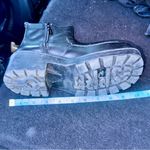 Esprit Vintage Espirit Black Leather Combat Boot NWOB Women's 7  Zip Up Chunky Gr Photo 7