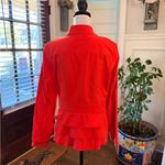 CAbi  EUC # 727 Coral Taylor Utility Jacket with Ruffle Detail in Back Photo 3