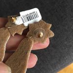 Felt Fabric, Rhinestone & Beaded Beer Bottle Earrings, Purple, White, Gold Photo 4