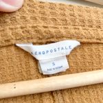 Aeropostale Yellow Waffle Knit Long Sleeve Blouse Top Small Photo 1