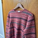 Laura Ashley  Vintage 100% Wool Long Sleeve Pullover Sweater Red Medium Large M/L Photo 4