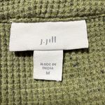 J Jill Dress M Cotton Waffle Knit Olive Green Lagenlook Lounge Relaxed‎ Pockets Size M Photo 5