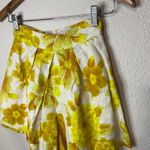 Alemais Sonny high waisted floral lemon yellow white linen shorts 2 Photo 2