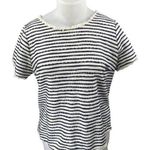 Green Envelope White Blue Striped Knit Short Sleeve Fringe T Photo 0