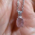 Cherry Tanzurine Sterling Silver Pendant Stainless Steel Necklace Pink Photo 7