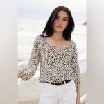 AYR  Black and White‎ Ruffled Silk Blouse Size S EUC Photo 2