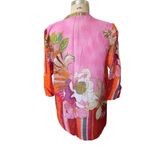Antica Sartoria Positano Pink Floral Print Cotton Tunic Size Medium Photo 3