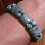 Green Matrix Jasper Tanker Plain Stretch Bracelet (Size 6 to 7 Inch) Photo 1