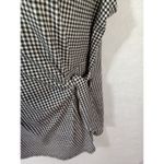 Elle ‎ Womens XL Sleeveless Black And White Checkered Blouse Ties round neck Photo 3