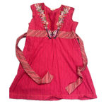 Pink Striped Dress‎ XL Floral Embroidery Butterfly Sleeveless Casual Cute Photo 0