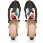 Loeffler Randall  Mara Pom Pom Espadrille Slip On Canvas Shoes Women's Size 8B Photo 1