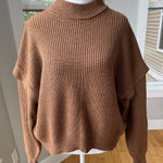 Terra & Sky  Camel Tan Cropped Mockneck Sweater Size 14 0X Photo 0