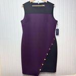 Tommy Hilfiger Colorblock Asymmetrical Elegant Purple Black Sleeveless Dress Photo 1