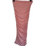 SER.O.YA Julia Midi Skirt in Powder Pink Small New Womens Stretchy Ruched Photo 6