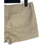 BCBGMAXAZRIA  Low Rise Cargo Cuffed Shorts Faux Pockets Flat Front 2 Tan Khaki Photo 5