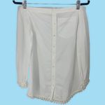 Derek Lam  10 Crosby White Off Shoulder Pom-Pom Boho Poplin Tunic Top [size 4] Photo 4