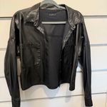 Simply Blessed Cropped Oversized Leather Jacket Photo 0