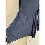 Soft Surroundings  - Navy Cowl Mock Neck Shark Bite Hem Shirt Dress/Tunic, Medium Photo 1