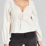 And Now This Baby Doll Fix Women’s White Blouse Small Photo 0