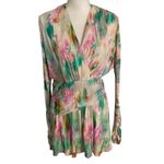 IRO  Size 36 US 4 Small Zola Mini Dress Watercolor Print Surplice Neck TINY FLAW Photo 1