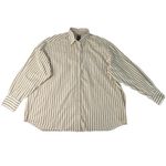Gap  The BIG Shirt Women's Long Sleeve Button Down Striped Cotton Size L Tan Photo 4