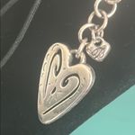 Brighton Retired Brazilian Triple Hearts Silver Charm Pendant Black Necklace Photo 7