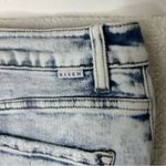 Risen Jeans Blue White Light Wash Denim Wide Leg Distressed Knee Frayed Hem 7/28 Photo 5