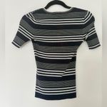 frame denim FRAME Striped Rib Knit Tee Navy Multi 70s Style T Shirt Photo 3