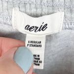 Aerie  Groove On Rib Velour Flare Pant Women's Size Small Light Grey High Waist Photo 4