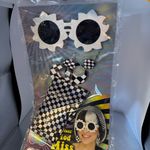 Halloween Stylish Black and White Checkered Sunglasses Photo 2