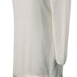 Vintage 80s Fringe Trim Dress Drop Waist Bow Detail Long Sleeves Ivory Womens 10 White Photo 1