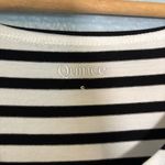 Quince  Maternity Black and White Striped‎ Bamboo Short Sleeve Tee Photo 2